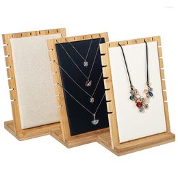 Bijoux Pochettes Simplicité Mode Bambou Collier Stand Affichage En Bois Multiple Chevalet Vitrine Titulaire Cintre Pendentif Taille Moyenne