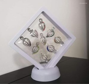 Pochettes à bijoux carré 3D cadre flottant 9 CM porte-monnaie boîte Collections vitrine vitrine maison Table accessoires décoratifs PJW401