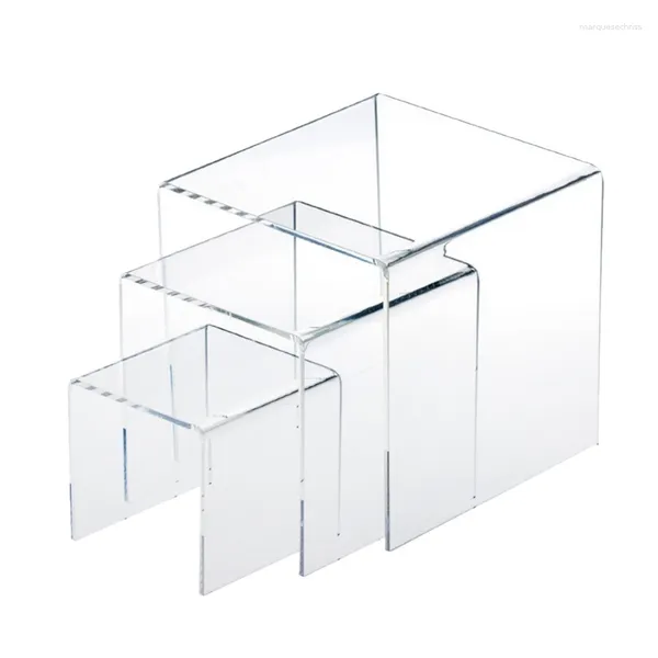 Bijoux pochettes carré acrylique clear 3 tailles stands stands showcase set to up bipwerly