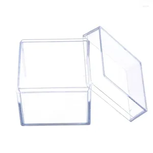Sieradenzakjes Vierkant transparant plastic kralenopslagcontainerdoos voor het bewaren van schoonheidsproducten, accessoires en andere items 4XBF