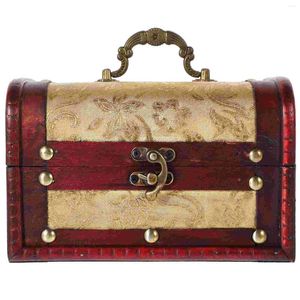 Pochettes à bijoux, boîte de rangement, boîtes, coffre au trésor en bois Vintage, souvenirs en alliage avec couvercle