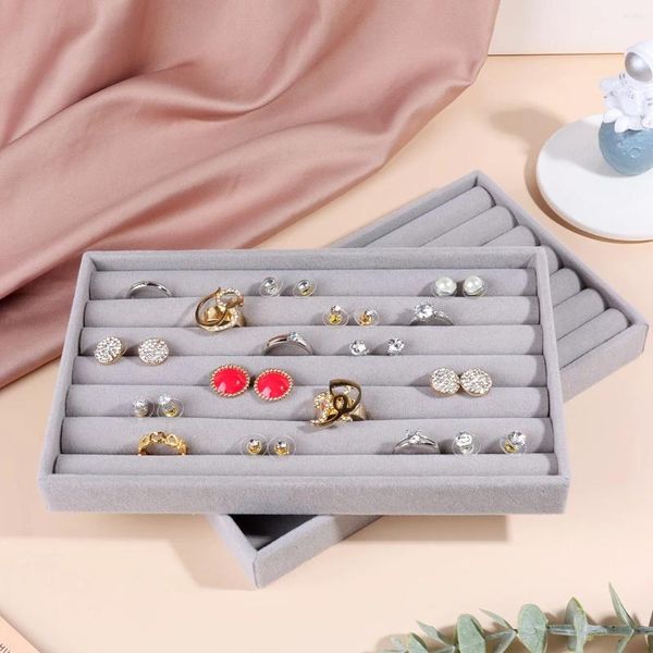 Boîte de rangement des poches de bijoux Collier de boucles d'oreilles Classification Broche Dather Drawer Organizer Play