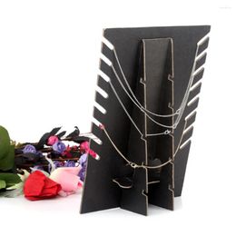 Sieradenzakken opslag ketting display 5 inkepingen zwart fluwelen stof ezel organizer rek 11.14 x 7.48in voor ketens armbanden