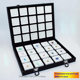 Sieraden Zakjes Superieure Kunstleer Gem Opbergtas Diamant Display Box Case Draagbare Reislade Met 40 stks 4 4 cm Dozen