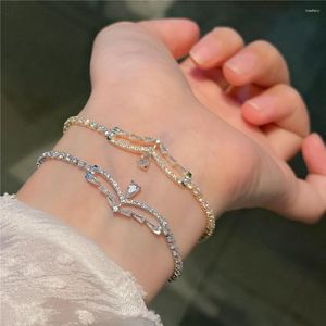 Pochettes à bijoux Diamant Moissanite synthétique Exquis Bracelet en forme de goutte de super fée avec un design étincelant et une corde à main douce Fille