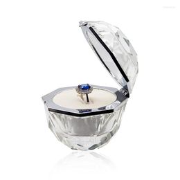 Bolsas de joyería Caja de anillo de diamante de cristal de grado superior Propuesta creativa Regalo de acrílico característico