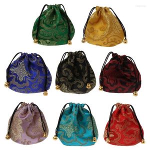 Pochettes à bijoux, sac à cordon traditionnel, pochette de voyage en soie brodée chinoise classique, organisateur
