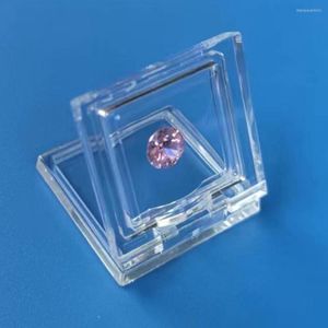 Pochettes à bijoux boîte de rangement transparente en vrac pour diamants emballage de pierres précieuses cadeau organisateur de pierres précieuses flottantes vitrine d'affichage en pierre