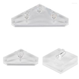 Bijoux Pochettes Transparent Blanc Acrylique Anneau Étagère Multi Support Piédestal Affichage Accessoires