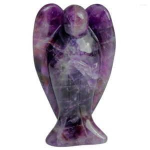 Sachets de bijoux Tumbeelluwa 3 pouces Amethyst Pocket Guardian Angel Figurine Statue Reiki Healing Crystal