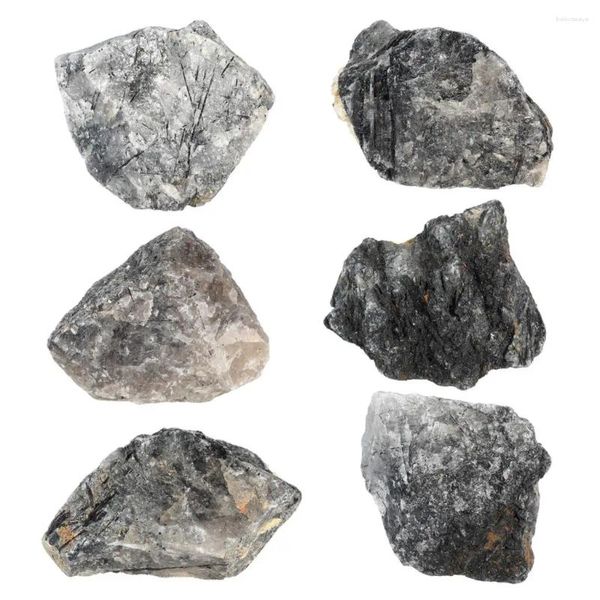 Pochettes à bijoux TUMBEELLUWA 500-700g naturel brut noir rutilé Quartz cristal pierre Reiki guérison spécimen minéral brut pour la décoration intérieure