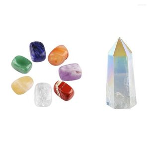 Sieradenzakken Tumbelluwa Healing Crystal Kit 7 Chakra Stones tuimelde gefacetteerde prisma Wand Point Meditation Set