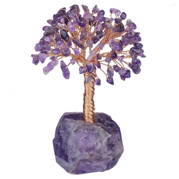 Bolsas de joyería Tumbeelluwa Natural Crystal Money Tree con base de piedras preciosas crudas para la suerte y la riqueza Fengshui Decoración del hogar adornos de escritorio