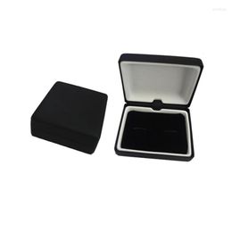 Pochettes à bijoux UJOY classique noir boutons de manchette boîte en cuir pour hommes Design de mode bonne qualité CTB044/051/053