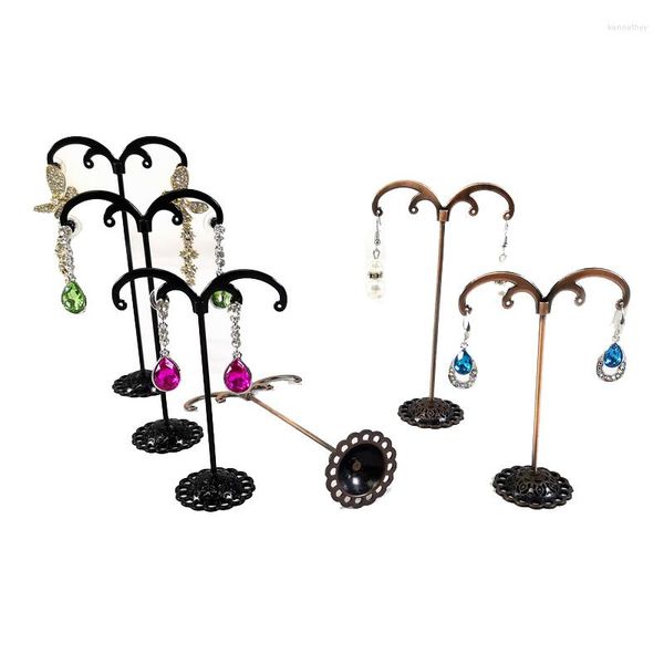 Pochettes à bijoux en forme de parapluie, présentoir de boucles d'oreilles en métal, boîte de rangement 3 pièces/ensemble en forme de feu d'artifice noir