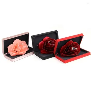 Sachets de bijoux uniques - Up Rose Wedding Engagement Box Boîte de rangement surprise Support de stockage de la Saint-Valentin