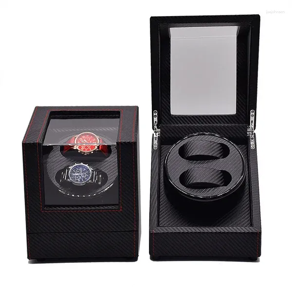 Bijoux Socches Amélioration de Pu Double Watch Winner Box Automatic Box USB Motor Shaker 2-0