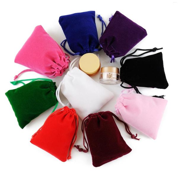 Bolsas de joyería Bolsa de terciopelo 10 unids/lote cordones tamaño grande bolsas de embalaje de exhibición de regalo Bolsa de tela de bolsita de franela se puede personalizar