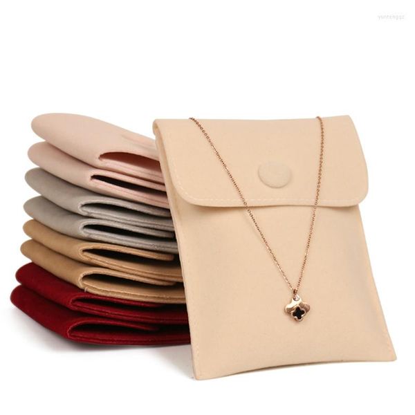 Pochettes à bijoux sac en velours porte-monnaie emballage cadeau Snap épaississement fin collier/bague/Bracelet pochette de rangement organisateur