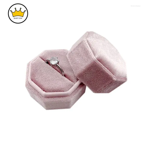 Boîte à bijoux Boîte en velours Small Ring Pendant Bracelet Fashion Fashion Portable Gift Triple Anneaux