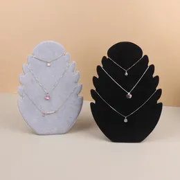 Pochettes à bijoux en forme de feuille de velours, présentoir de collier, organisateur de pendentif de feu, rangement d'affichage pour exposition en magasin