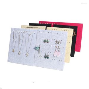 Pochettes à bijoux en velours/lin, présentoir pour colliers, pendentifs, boucles d'oreilles, support organisateur, mallette de rangement, support pour bracelets