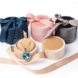 Sieraden zakjes fluwelen ring display sieraden doos elegante ronde boog bruiloft oorbellen hangers cadeau opbergdozen voor vrouwen
