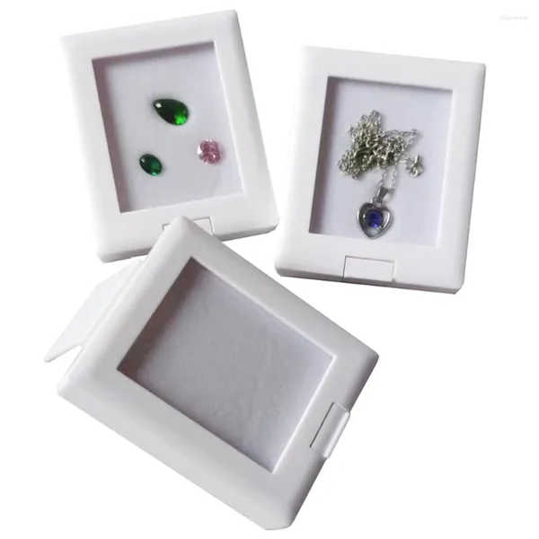 Pochettes à bijoux, boîte de rangement verticale en diamant, étui de rangement pour pendentifs de pierres précieuses, présentoir de breloques en pierre, Support de Badge