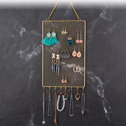 Pochettes à bijoux support mural en métal maison dortoir suspendu Bracelet collier Bracelet montre bijoux support avec crochets