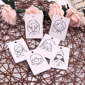 Sachets de bijoux en gros de 100pcs / lot de boucles d'oreilles en papier blanc carte 5x7cm pour filles cartes de motif beaux poteaux d'oreille affichage emballage