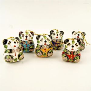 Pochettes à bijoux en gros 10 pièces, ornements de noël Panda en émail cloisonné chinois faits à la main