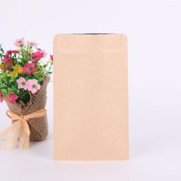 Pochettes à bijoux en gros 18cm x 30cm papier Kraft brun feuille d'aluminium sac à fermeture éclair emballage alimentaire sacs à bonbons à café à fermeture éclair