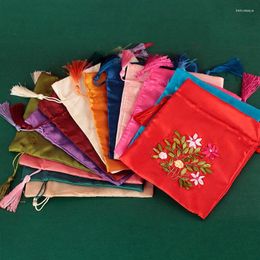 Bolsas de joyería Wholesale10PCS Bolsas de regalo de la bolsa de seda bordada clásica hecha a mano china