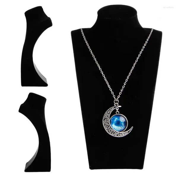 Sachets de bijoux pour femmes Modèle de manche en velours de cou collier de support de support de support support de coffre pour l'organisation à domicile