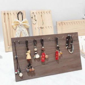 Bolsas de joyería Soporte de exhibición de llaves de madera Organizador Collar Llavero Soporte Estante Ganchos Estante Accesorios