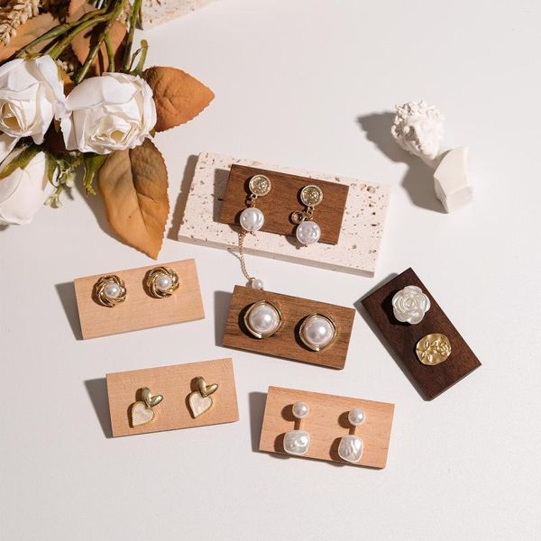 Pochettes à bijoux pendentif en bois accessoires de tir boucles d'oreilles goujon panneau d'affichage carte accessoires solides étiquette de support d'oreille