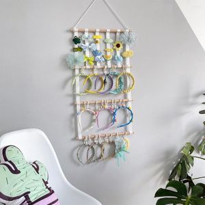 Joyas bolsas de madera para niños organizador de diadema para niños reemplazo colgante de pared portátiles accesorios de soporte de almacenamiento preescolar para el hogar