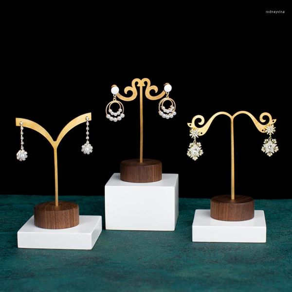 Pochettes à bijoux support de rangement en bois boucles d'oreilles créatives affichage accessoires de tir boucle d'oreille de Style rétro