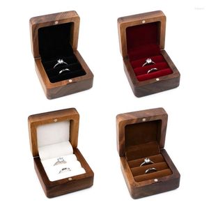 Pochettes à bijoux boîte en bois organisateur de bijoux petit bois pour étui collier bague vitrine avec doublure en flanelle cadeau pour hommes