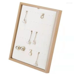 Sachets de bijoux Bijoux de stockage en bois Sold du collier d'oreille Organisateurs Bo￮tes Bo￮tes de bo￮tier grand espace Femmes