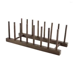 Bijoux Soches Pilderie de thé en bois Poulet d'aile de poulet Organisateur de rack de stockage pour assiette à plat Pouions de cuisson Fruit-7 Grilles