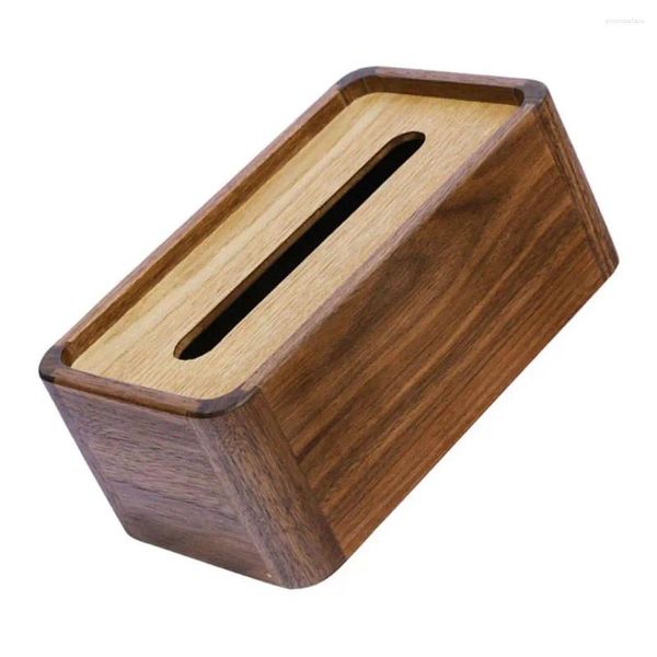 Bolsas de joyería Caja de pañuelos de madera Caja de escritorio Soporte de servilleta multifuncional