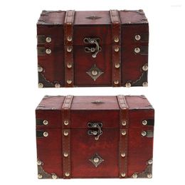 Sieradenzakken houten schatkist kist voor piratendecoratief middeleeuws