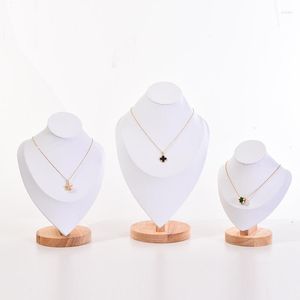 Pochettes à bijoux en bois velours Portrait collier présentoir support organisateur de stockage pendentif suspendu support étagère intégrée