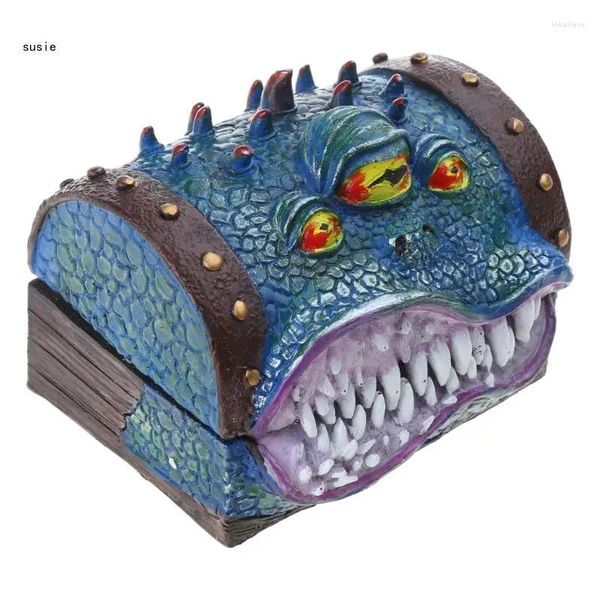 Jewelry Pouches X7YA Dices de juego de terror Bandeja Bandeja de almacenamiento RPG DND DND para rol Dungeonsing Mimic Chox Gift Desktop Decor