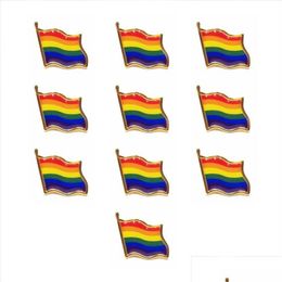 Joyería Bandera de arcoiris Broche Iron Butterfly Buckle Glue Insignia de ropa Pin Gay Lape 242N Drop entrega de niños