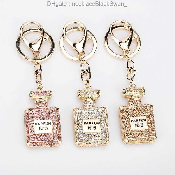 Bijoux strass cristal 3 couleurs bouteille de parfum forme pendentif porte-clés cadeaux voiture sac à main porte-clés cadeau de fête I9DI