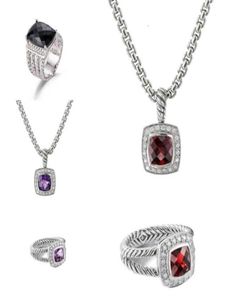 Sieraden Ring Diamant Dy Ketting Sliver Sets Dames Heren Ed Wire Prismatische Zwarte Ringen Damesmode Geplatineerd Micro Tr1891265