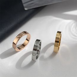 Sieradenring liefde ring moderne ring ontwerper sieraden designer ring voor bruiloft voor mannen dames sieraden met diamanten gouden zilveren roos maat 4-5-6 mm diamanten ring