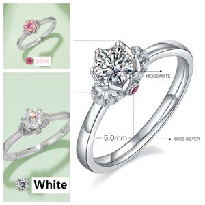 Sieraden ring ringen voor vrouwen desiner ring zilverachtige moissanite ring trouwring verlovingsringen nagel bague heren ring wit gouden roze blauwe moissanite M10B 5A